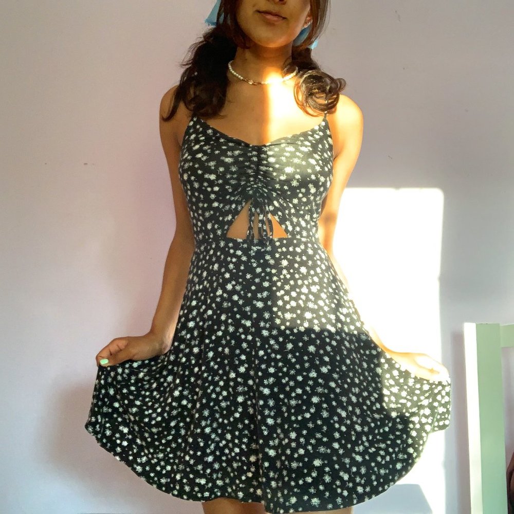 Black/White Floral Mini Dress from Garage